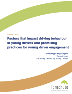 Image of cover of young drivers behaviour report